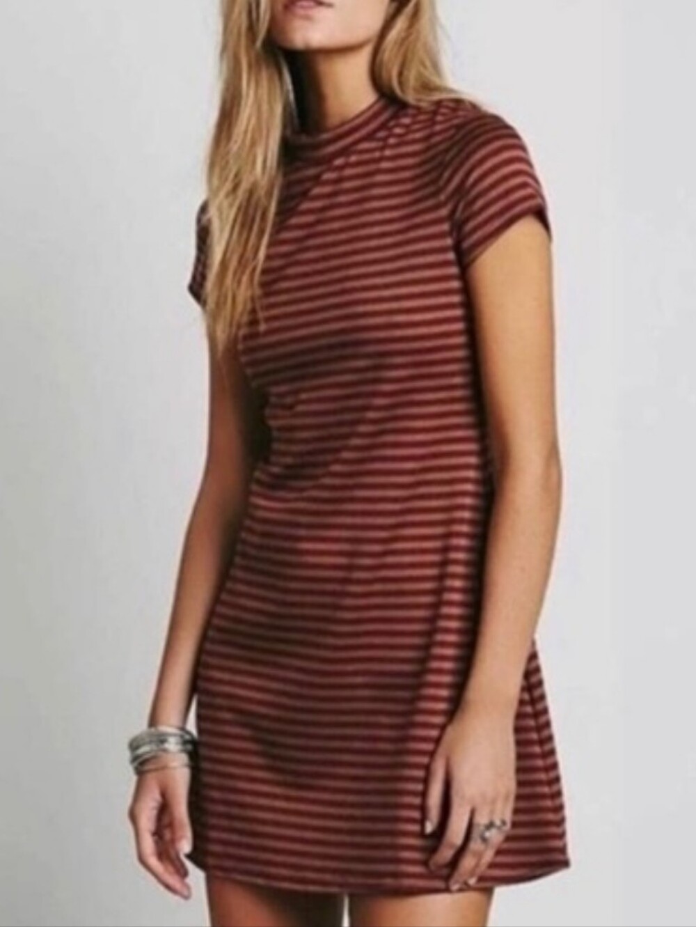 Free People On The Line Mock Striped Mini Dress Size Small
